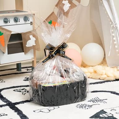 CHICVITA Cotton Rope Woven Easter Basket with Handles for Books, Magazines, Toys - Decorative Rectangle Basket for Baby Nursery, Living Room, Bathroom, Black - Image 2