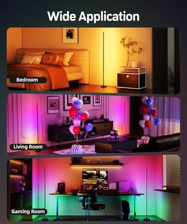 BWGZH Corner Floor Lamp, Smart RGB LED Corner Lamp with Music Sync and 16 Million DIY Colors, App & Remote Control, Color Changing Standing Lamp for Bedroom, Living Room and Gaming Room - Image 6