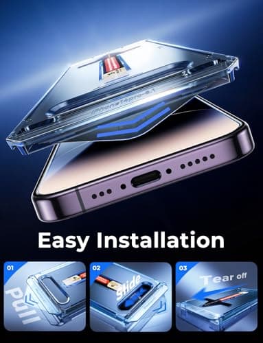 MAGIC JOHN 2 Pack for iPhone 14 Pro 6.1 inch Tempered Glass Screen Protector, Auto Dust-Elimination Installation, Bubble Free, Dynamic Island Compatible, HD Clear, Easy Installation - Image 3
