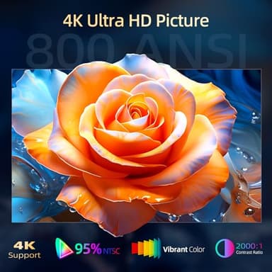 Outdoor Projector, [Portable with Bag] KSAN 200” Movie Projector with WiFi and Bluetooth, Native 1080P Full HD, 5W Speaker with Dolby, Video Projector Home Theater Compatible with Phone/TV Stick/PC - Image 2