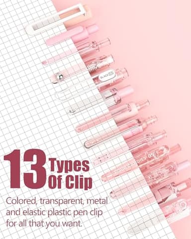 Four Candies 14Pack Pastel Gel Ink Pen Set,Cute Retractable 0.5mm Fine Point Pen,Note Taking Aesthetic Pens,12 Pack Black Ink Pens with 2Pack Highlighter, Smooth Writing Pens for School, Office (Pink) - Image 9