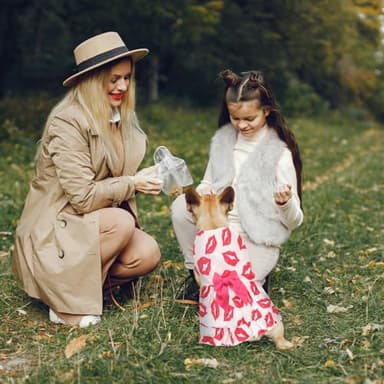 Dog Dress S, Cute White Pet Dress with Red Lip and Pink Bow, Stylish Pet Outfit for 6-7 lbs Dogs and Cats, Romantic Holiday Clothing - Image 3