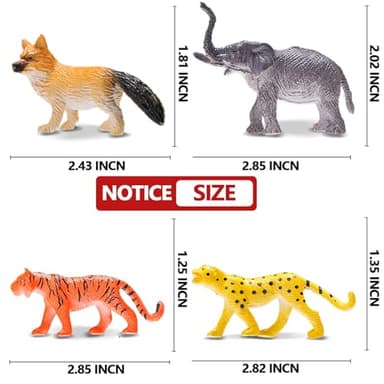 Animals Figure,54 Piece Mini Jungle Toys Set,ValeforToy Realistic Wild Vinyl Plastic Animal Learning Party Favors for Boys Girls Kids Toddlers Forest Small Playset Cupcake Topper - Image 6