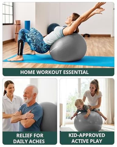 Trideer Yoga Ball for Pregnancy Office Ball Chair– Exercise Ball for Birthing, Labor, Stretching & Core Workout – Anti-Burst, Slip-Resistant for Home Gym, Flexible Seating & Physical Therapy - Image 5