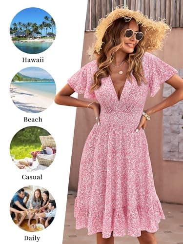 TORARY Cute Floral Print Spring Dresses for Women Summer Casual Ruffle Hem Empire Waist A Line Sun Dresses for Women 2025 - Image 4