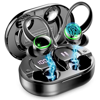 Wireless Earbuds, Bluetooth 5.4 Headphones Sports, 50H Playback Over-Ear buds with ENC Noise Cancelling Mic, Deep Bass Fitness Earphones with Earhooks, IP7 Waterproof Headset for Running Workout Gym - Image 1