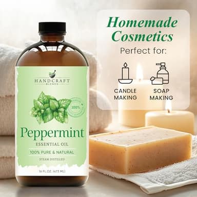 Handcraft Blends Peppermint Essential Oil in Glass Bottle – Huge 16 Fl Oz – 100% Pure and Natural – Premium Grade Oil for Diffuser and Aromatherapy, Skin, Massage, Candle and Soap Making Fragrance - Image 6