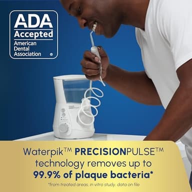 Waterpik Aquarius Water Flosser For Teeth Cleaning, Gums, Braces, Dental Care, Electric Power With 10 Settings, 7 Tips For Multiple Users And Needs, ADA Accepted, White WP-660, Packaging May Vary - Image 3