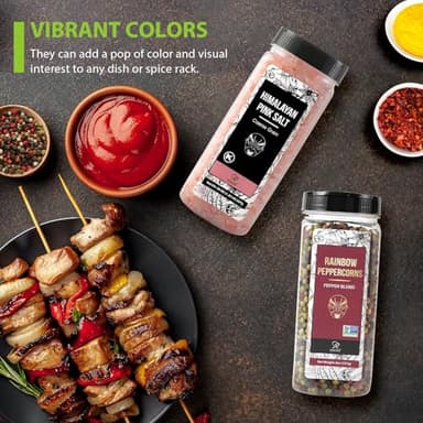 Soeos Himalayan Pink Salt and Rainbow Peppercorn Grinder Refills, 18oz Salt & 8oz Peppercorns, Kosher Seasoning Set for Cooking - Image 7