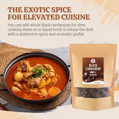 52USA Black Cardamom Pods, 4oz in Kraft Bag, NON GMO Verified, Black Cardamom Seeds - 100% Pure, Aromatic & Natural, Whole Cardamom Pods for Authentic Asian, Indian, and Global Cooking - Image 8