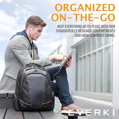 EVERKI Flight Business - Spacious Business Backpack for 16-inch Laptops, Large Compartments, Travel Laptop Backpack, Extra Large Bookbags for Men, Capacity of 28.5-L (EKP119), Black - Image 7
