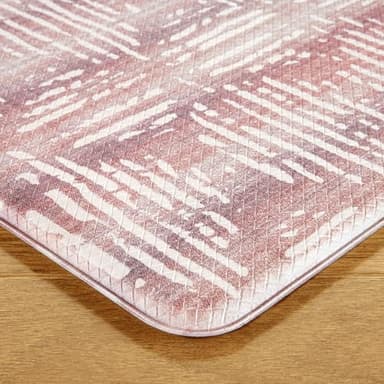 TOWN & COUNTRY BASICS Comfort Plus Boho Geo Anti Fatigue Comfort Mat, Kitchen Runner Mat, Standing Desk Mat, Dorm Room Rug, Non-Slip Backing, Maroon, 18"x55" - Image 4