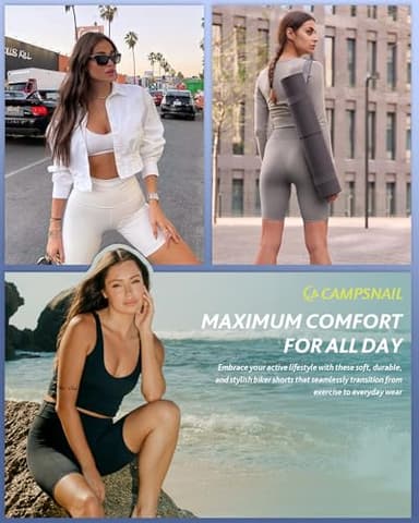 CAMPSNAIL 4 Pack Biker Shorts Women with Pockets – 5"/8" High Waist Tummy Control Workout Gym Yoga Running Compression Shorts - Image 4