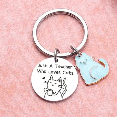 ORZOESD Teacher Thank You Keychain Cat Themed Jewelry Cat Lover Gift For Women Cat Jewelry Teacher Keychain Cat Owner Gift Teachers Day Jewelry Teacher Appreciation Keychain Kitty Gift - Image 4