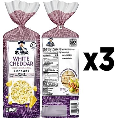 Quaker Large Rice Cakes, White Cheddar, 5.5 Oz, Pack of 3 - Image 3