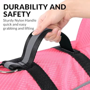 Queenmore Small Dog Life Jacket,Shark Dog Life Vest for Swimming,Puppy Light Life Preserver for Boating Kayaking Canoeing,Pet Reflective Lifesaver with High Buoyancy,Rescue Handle,Leash Hook (Pink,S) - Image 3