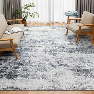 8x10 Area Rugs for Living Room Rug Washable: Abstract Large Rug for Dining Room Bedroom Carpet Non Slip 8 by 10 Indoor Modern Nursery Home Office Blue Grey - Image 3