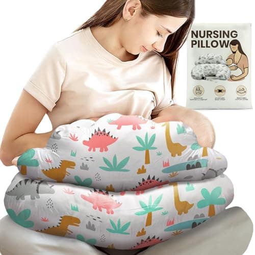 PILLANI Nursing Pillow for Breastfeeding, Breast Feeding Must Haves, New Mommy Essentials, Brest Feeding Pillow for Mom & Baby, Removable Cotton Cover, Adjustable Waist Strap, Breastfeeding Pillows - Image 1