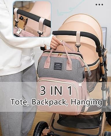 Diaper Bag Backpack with Changing Station: Pink Baby Toddler Bags for Girls Boys Women Large Big Travel Backpack Pañaleras Modernas Para Bebe Niña Newborn Essentials Mom Must Haves Baby Registry - Image 7