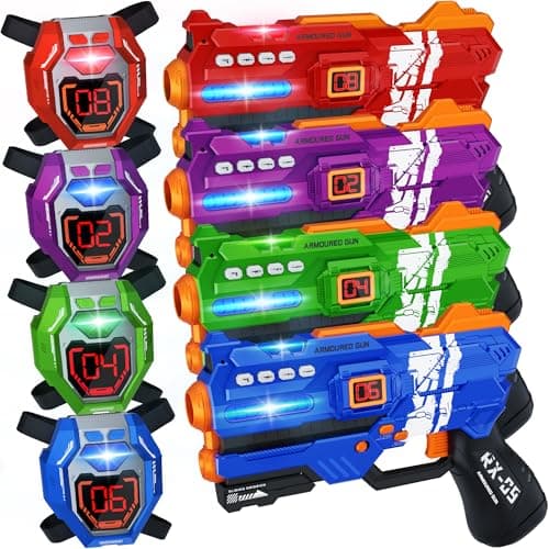 Laser Tag Guns Set of 4 Laser Tag Guns with Digital LED Score Display Vests,Gifts for Teens and Adults Boys & Girls,Adults and Family Fun,Gift for Kids Ages 8 9 10 11 12+Year Old Boy - Image 1