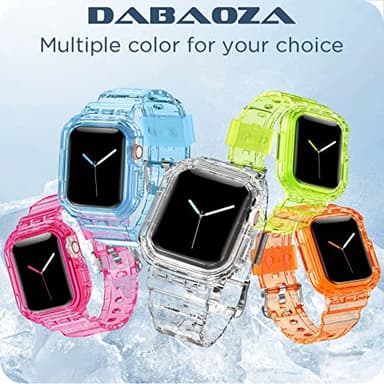 DABAOZA 5 Packs Compatible for Clear Apple Watch Band 41mm 40mm 38mm, Jelly Crystal Women Men TPU Strap for iWatch Series 11 10 9 8 7 6 SE 5 4 3 2 1 Ultra 3 2 (41/40/38, Neon Series) - Image 7