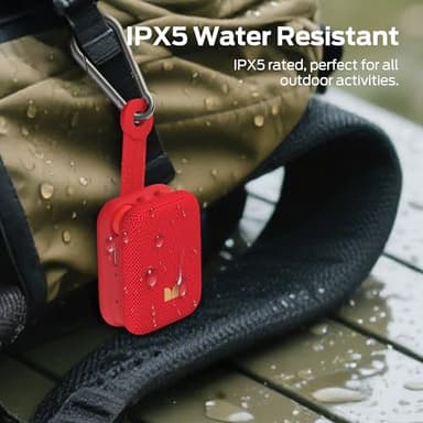 Monster Atomic Atom Wearable Bluetooth Speaker with Mics for Hands-Free Calls, IPX5 Waterproof, Compact and Portable Speaker for Workout, Cycling, Red - Image 6