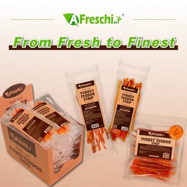 AFreschi Turkey Tendons for Dogs, USA-Sourced, Healthy Dog Treats, Rawhide-Free Puppy Chews, Long Lasting, All Natural, Hypoallergenic Dog Treats for Small Breeds, 3 oz Pack Strips - Image 8