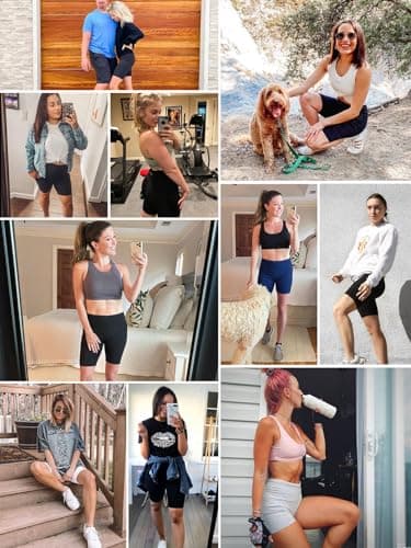 baleaf Biker Shorts Women Yoga Gym Workout Spandex Running Volleyball Tummy Control Compression with Pockets 8" Charcoal M - Image 2