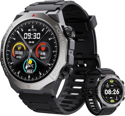 Military Smart Watches for Men(Answer/Make Calls), 1.39" Fitness Watch with Heart Rate Pedometer Sleep Monitor, 110+ Sports Modes Smartwatch for Men, IP68 Waterproof Activity Tracker for Android iOS - Image 1