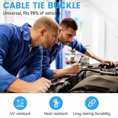 100 Pcs Nylon Universal Cable Tie Buckle - New Multifunctional Nylon Zip Ties With Pin & Button Design Plastic Cable Ties Tool Fasteners Car Body UV Resistant Zipties for Car Daily Repair Bumper Clips - Image 2