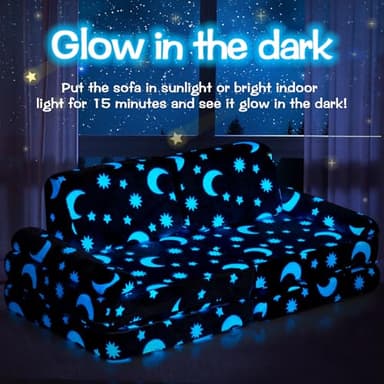 IFNOW Modular Kids Play Couch,Toddler Couch Kids Sofa,Child Sectional Sofa,Bedroom and Playroom Furniture for Toddlers,Convertible Foam and Floor Cushion for Boys and Girls,Glow in The Dark,Star - Image 6