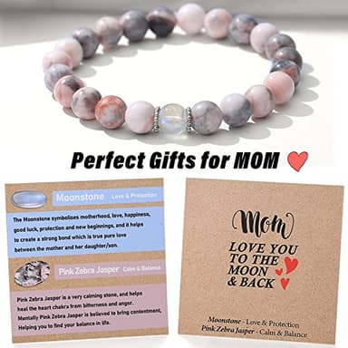 THEMEROL Gifts for Mom Birthday Gifts from Daughter Son Moonstone Bracelet Women Christmas Mothers Day Gifts Great Presents Best Mama Personalized Unique Handmade Valentines Stocking Easter Stuffers - Image 2