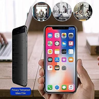 [2 Pack] Privacy Screen Protector for iPhone 11/XR, YMHML Tempered Glass Anti-Spy Bubble Free Case Friendly Easy Installation Film for iPhone 11/XR 6.1 Inch - Image 3