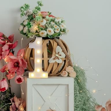 Foaky Decorative Led Marquee Light Up Number, Marquee Light Up Number Sign for Night Light Wedding Birthday Party Christmas Home Bar Decoration Number(1) - Image 2