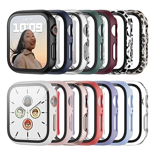 Haojavo 14 Pack Case with Tempered Glass Screen Protector for Apple Watch Series 9 8 7 41mm, PC Hard Ultra-Thin Slim Fit Scratch Resistant Bumper Protective Cover for iWatch S9 S8 S7 41mm Accessories - Image 1