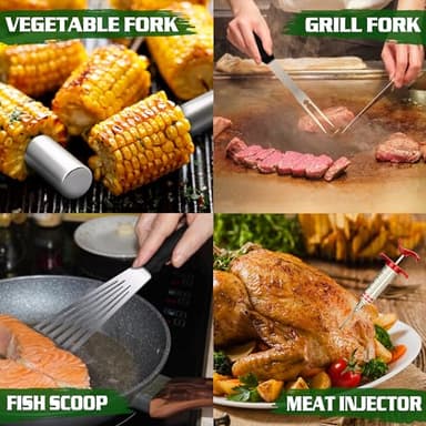 134 Pcs Griddle Accessories Kit for Blackstone - Perfect Flat Top Grill Accessories for Outdoor, Professional Round Melting Dome with Cast Iron Smash Burger Press for Barbecue. - Image 5