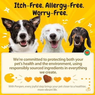 PENPENPET Dog Allergy Relief Chews, Dog Itching Skin Relief, Omega 3 for Dogs Itch Supplement, Relieve Seasonal Allergy, Provide Immune Support (Peanut Butter Chews, 180ct) - Image 6