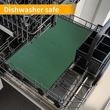 Ptlom Pet Placemat for Dog and Cat, Waterproof Silicone Pet Feeding Bowl Mats for Food and Water, Small Medium Large Dogs Mat Prevent Residues from Spilling to Floor, Hunter Green, 18" 12" - Image 8