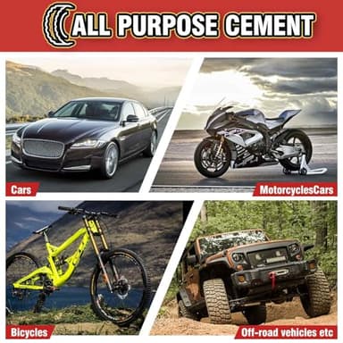 Chemical Vulcanizing Cement 3.4FL.Oz, All Purpose Tire Repair Rubber Glue, Dry Clear Rubber Cement, Tire Patch Glue with Brush Top Can for Car, Motorcycle, Bike Tires - Image 6