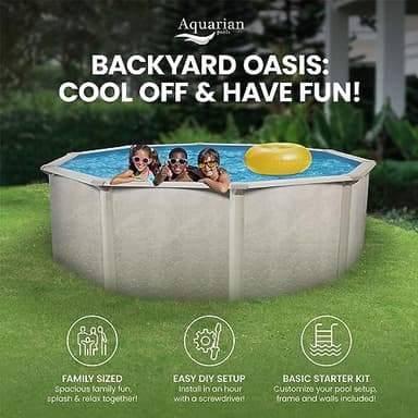 Aquarian Steel-Frame Outdoor Above-Ground Swimming Pool, Round, 18' x 52", Phoenix - Image 5