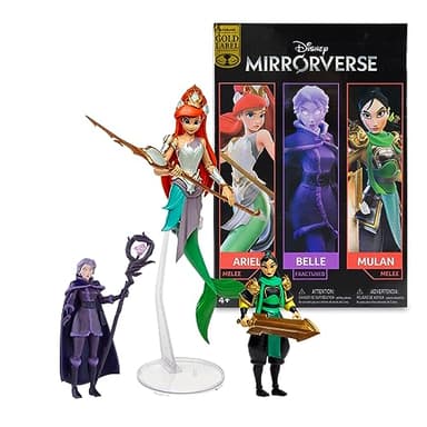 McFarlane Toys - Disney Mirrorverse Mulan 5in Belle (Fractured) 5in and Ariel 7in Action Figure 3pk, Gold Label, Amazon Exclusive - Image 1