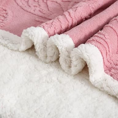 Gracelife Blanket for Women, Sherpa Throw Blanket for Couch, Flannel Butterfly Cozy Soft Blanket for Bed - Fleece, Pink, 80x90 Inches - Image 6