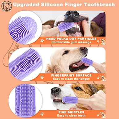 YUEYUEJIA Dog Toothbrush Finger Toothbrush Dogs Tooth Brushing Kit 4Pack Dogs Finger Toothbrushes for Dog Teeth Cleaning& Dental Care Doges Tooth Brush Pet Toothbrush - Image 3