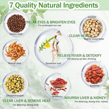 30pcs Dandelion Wolfberry Tea, Goji Berry Chrysanthemum Cassia Seed Tea, Seven Natural Herbal Ingredients, For Kidney & Liver Health(30bags, 300g) - Image 3