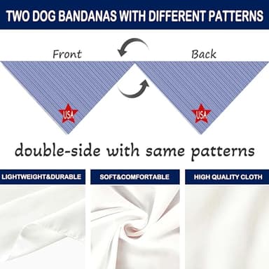 USA Dog Bandanas 1 Pack, Red Stars&Blue Stripes Print Scarfs for Boy and Girl, Summer Pet Scarves for Independence Day Bandanas Bulk for Small Medium Large Dogs (Red Star, One Size) - Image 3