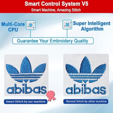 Smartstitch S-1501 Commercial Embroidery Machine with 15 Needles,14"x20" Embroidery Area,1200SPM Max Speed,12" Touch Screen, Wifi available, capable of embroidering on 3D Caps, Flat, T-shirt and more - Image 5