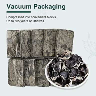 Soeos Dried Woodear Mushroom, Premium Compressed Black Fungus, Dried Black Fungus 7oz. - Image 6