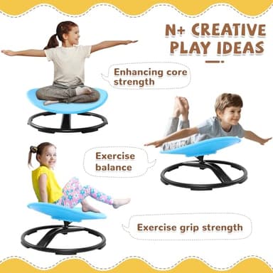 Zhenx Spinning Chair for Autistic Kids, Kids Sensory Swivel Chair, Sensory Spinner Seat for Autism Toddlers & ADHD Children, Sit and Spin Training Body Coordination (Blue) - Image 3