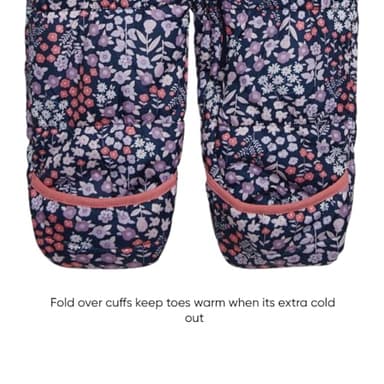 Carter's Infant Unisex Baby Puffer Pram Suit – Faux Fur Trim Hooded One-Piece with Cozy Insulation, Navy Ditsy Floral, 6-9 Months - Image 4