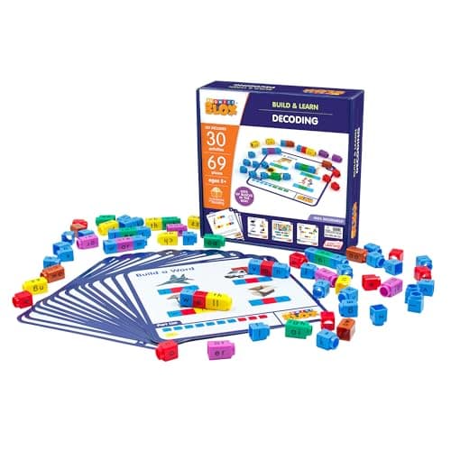 Junior Learning: Rainbow Phonics Blox: Decoding - Phase 3 - Build & Learn, 30 Activity Cards, Color Coded Blocks, Reading Development, Kids Ages 5+ - Image 1